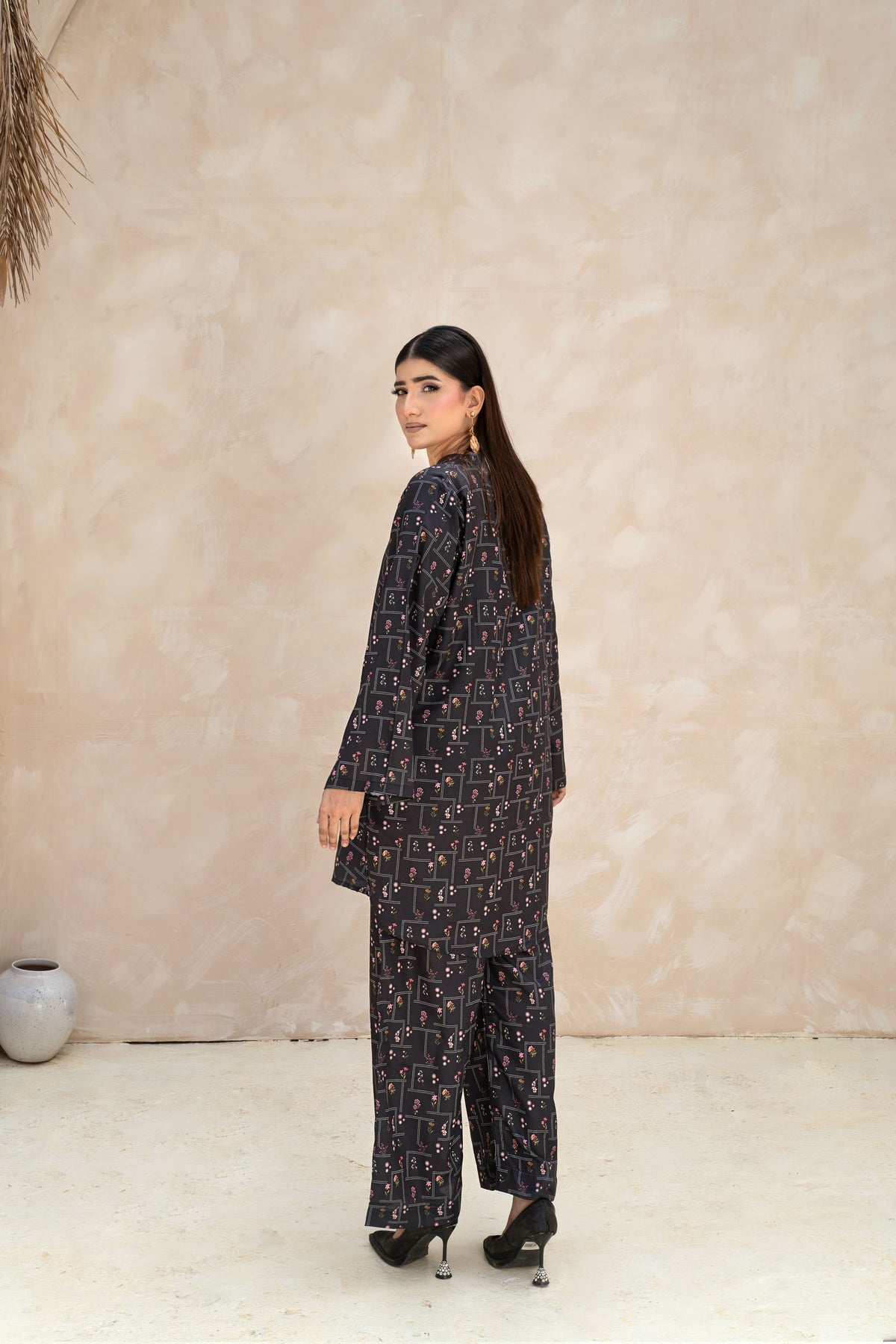 THE NOIR PRINTED ARABIC SILK CO-ORD SET (RTW2P-C1A1)