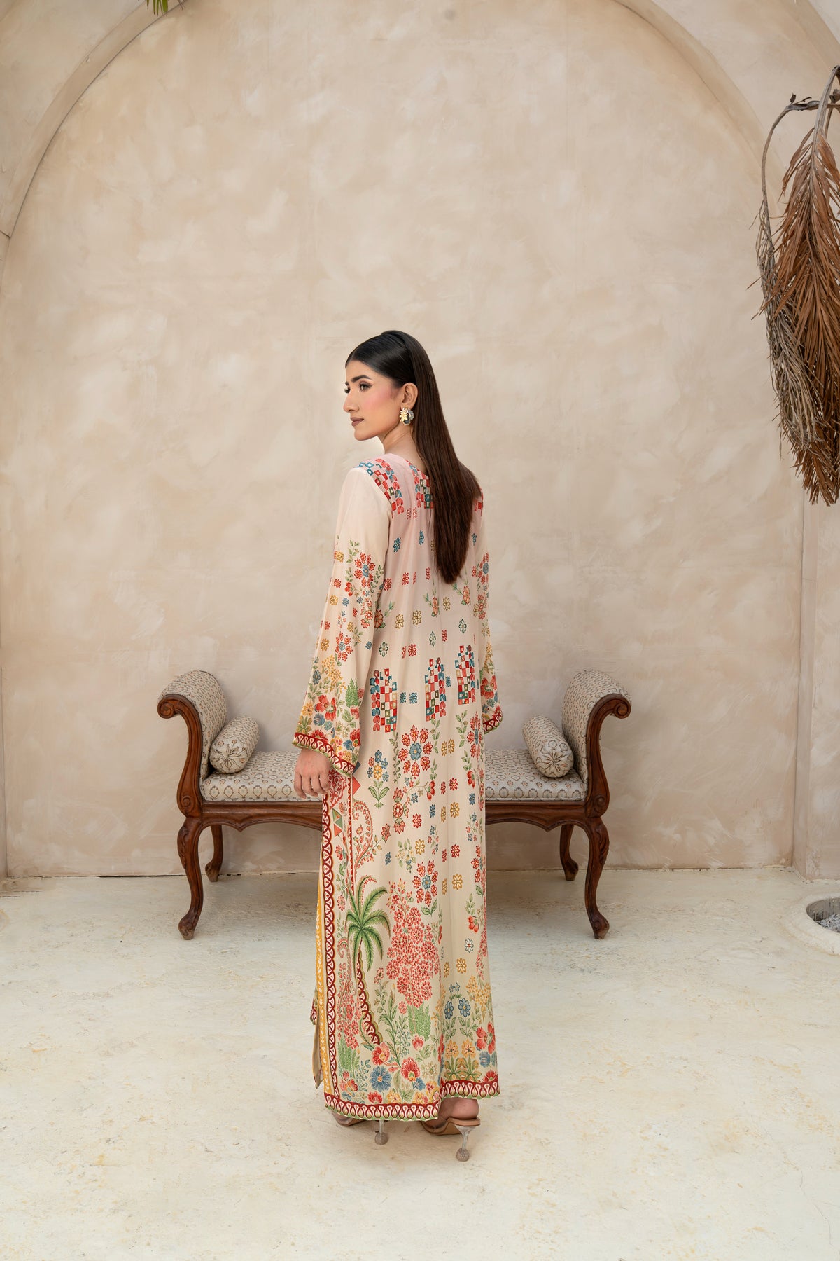 THE ROSE KAFTAN PRINTED ARABIC SILK (RTW1P-C1A5)