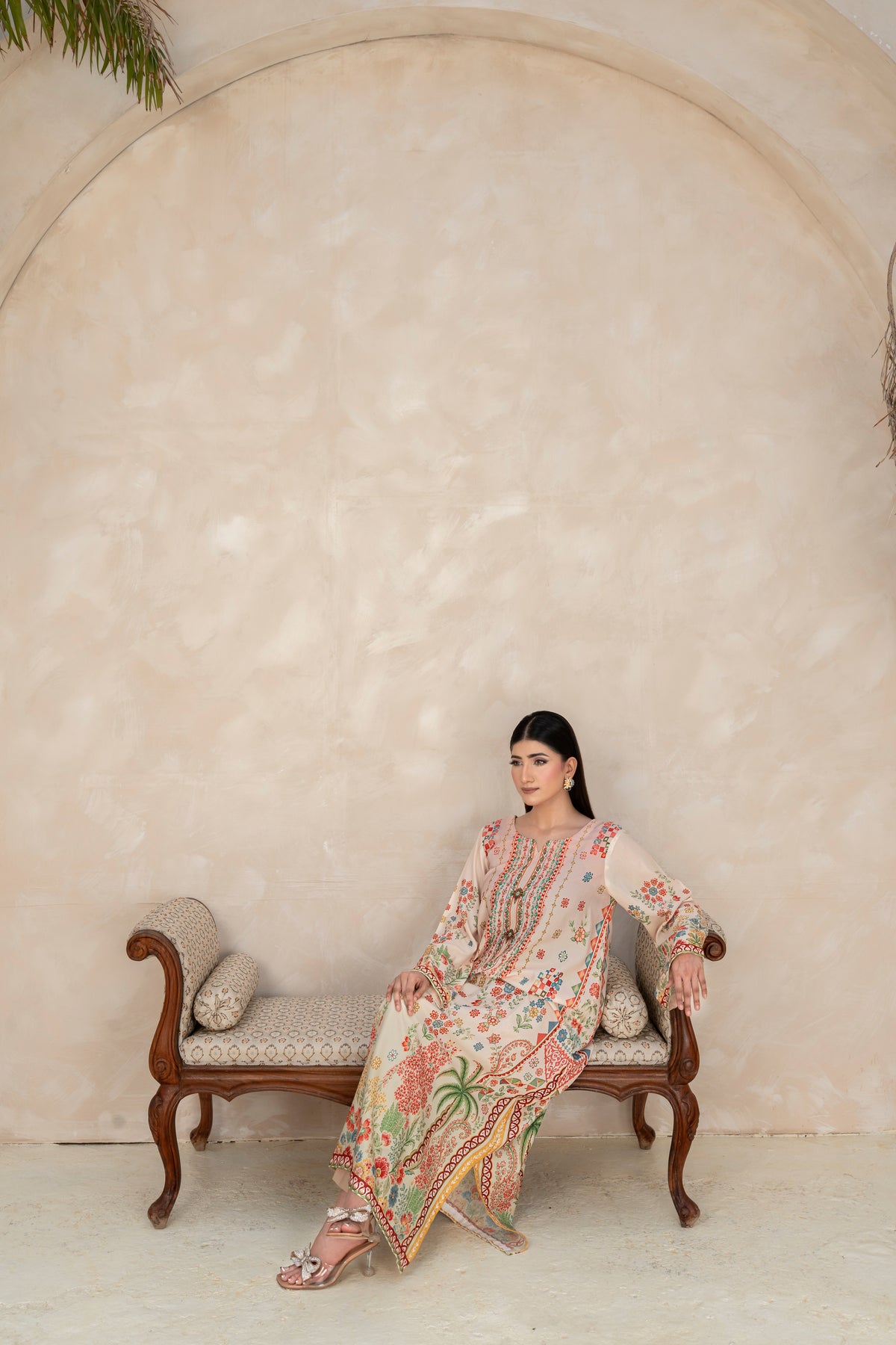 THE ROSE KAFTAN PRINTED ARABIC SILK (RTW1P-C1A5)