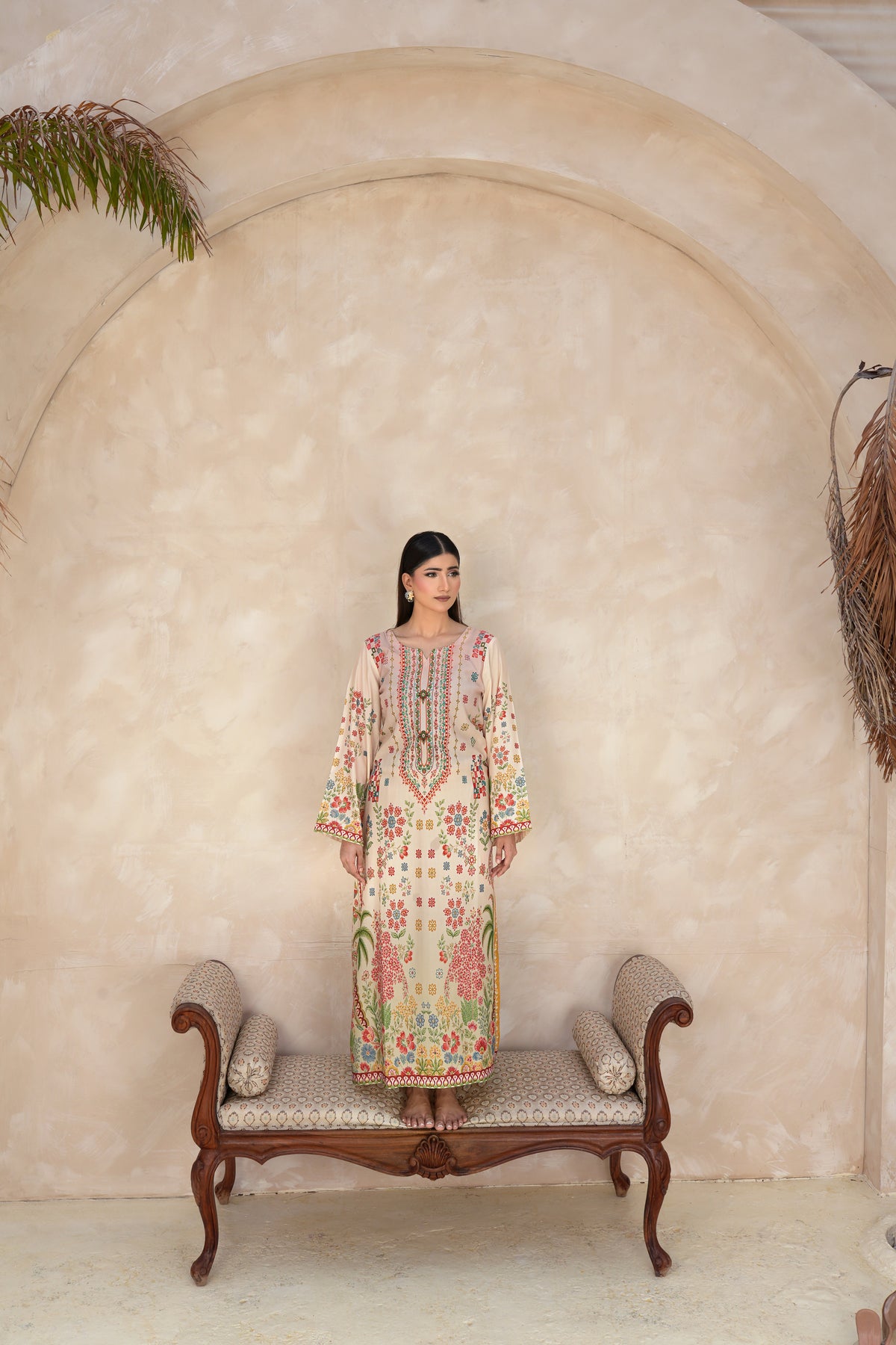 THE ROSE KAFTAN PRINTED ARABIC SILK (RTW1P-C1A5)