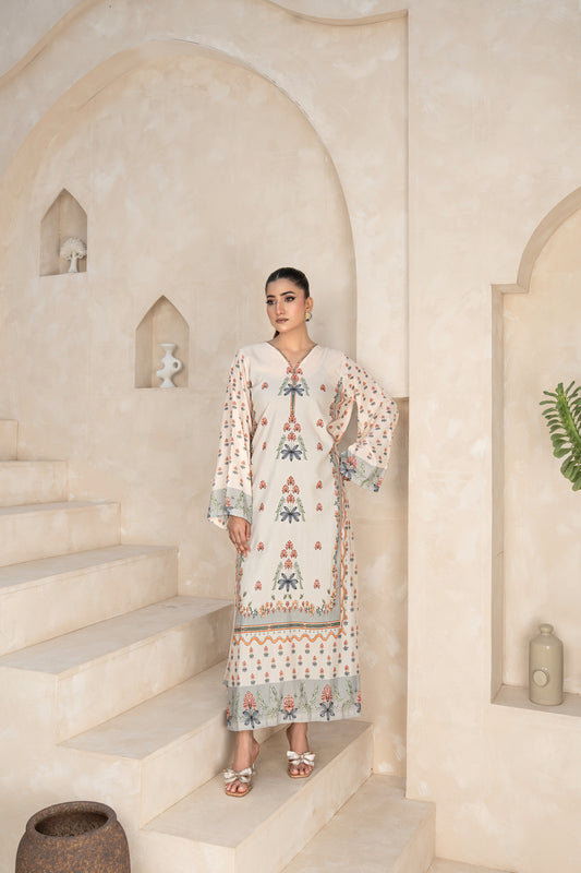 THE SERENITY KAFTAN PRINTED ARABIC SILK (RTW1P-C1A6)