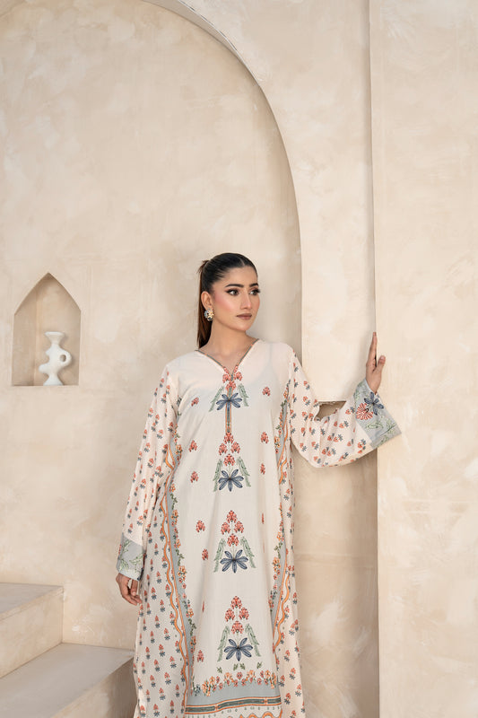 THE SERENITY KAFTAN PRINTED ARABIC SILK (RTW1P-C1A6)