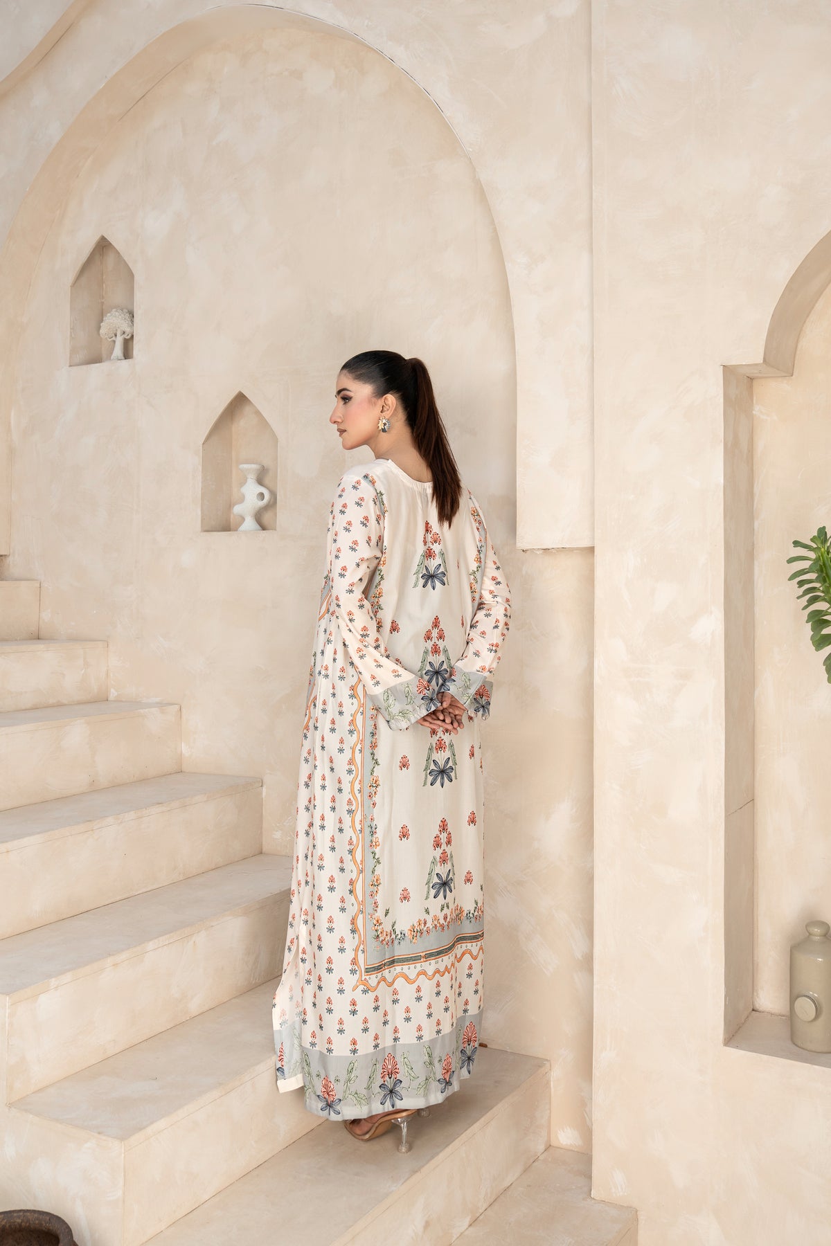 THE SERENITY KAFTAN PRINTED ARABIC SILK (RTW1P-C1A6)